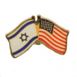 Israel and United States flag pin