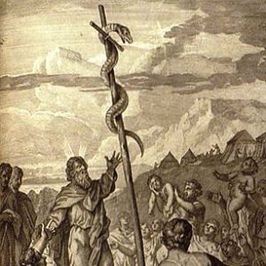 Biblical serpent on a pole